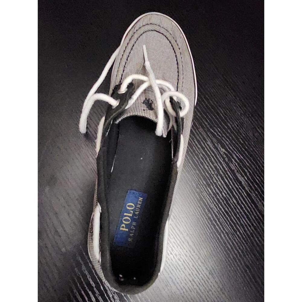 Men's Polo Ralph Lauren Lander Gray Black Canvas Boat Shoes with pony size 10.5D - Picture 6 of 8